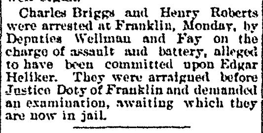Charles Briggs and Henry Roberts Arrested