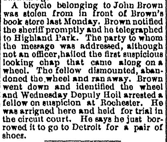 John Brown's Bike Stolen