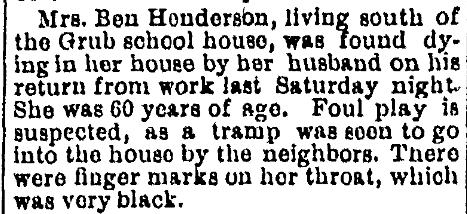 Mrs. ben Henderson Found Dying