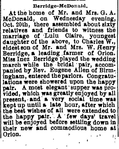 Berridge - McDonald Wedding