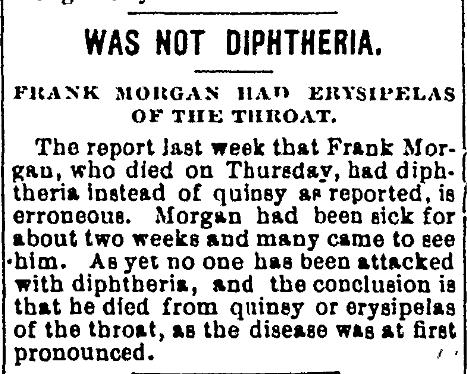 Frank Morgan's Death Not From Diphtheria