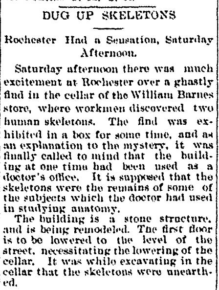 Skeletons Found in Rochester