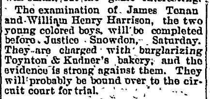 Tenan and Harrison Charge With Burglary