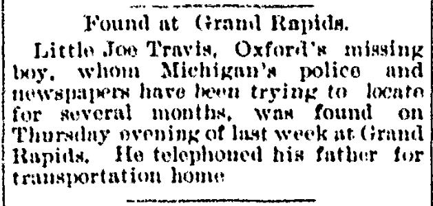 Joe Travis Found