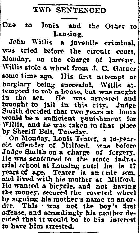 Two Sentenced to Ionia