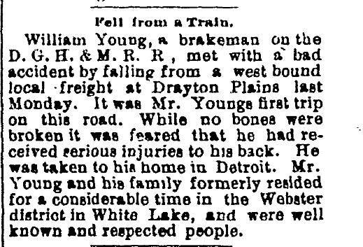 William Young Fell From Train