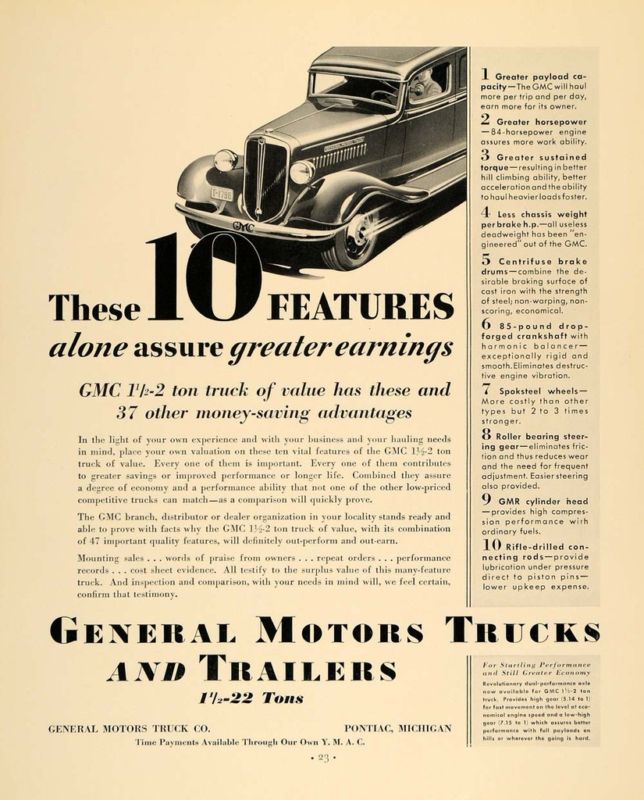 ad for GM Trucks - 1935